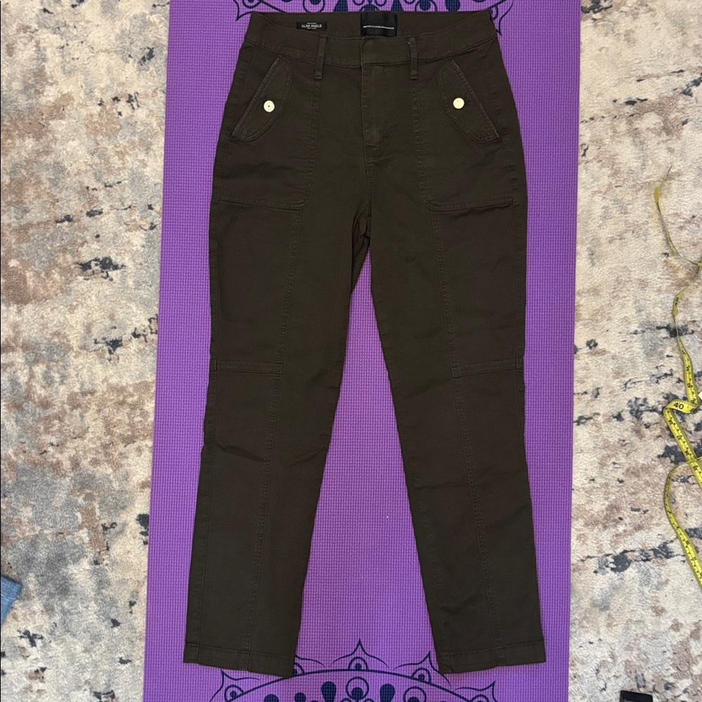 White House Black Market Olive High-Rise Slim Ankle Pants size 4